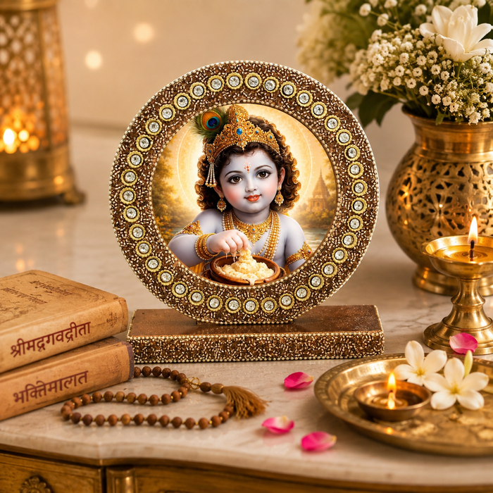 Handmade Baby Krishna Decorative Photo Frame