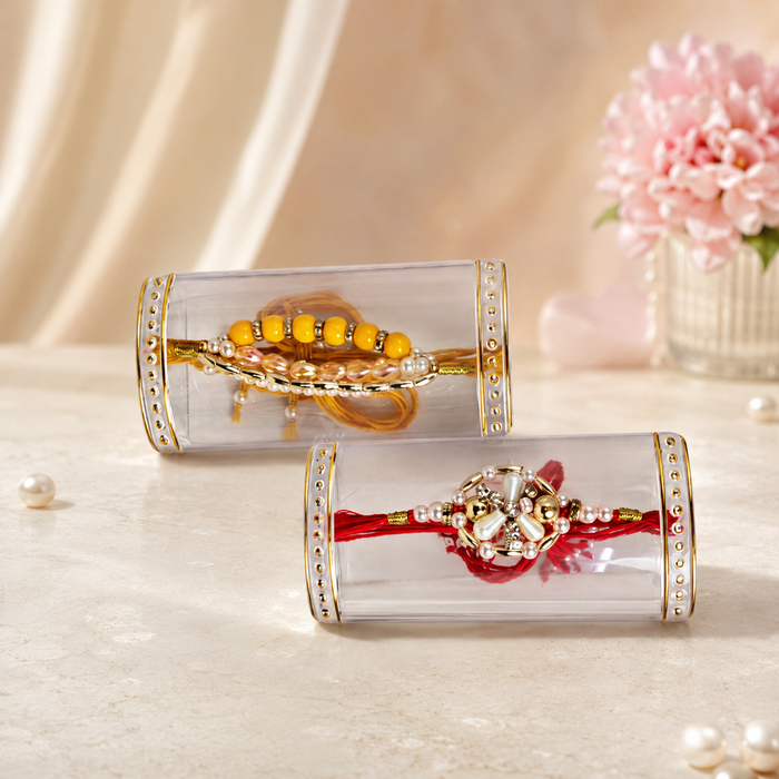 Hand Beaded  Rakhi Set of 2