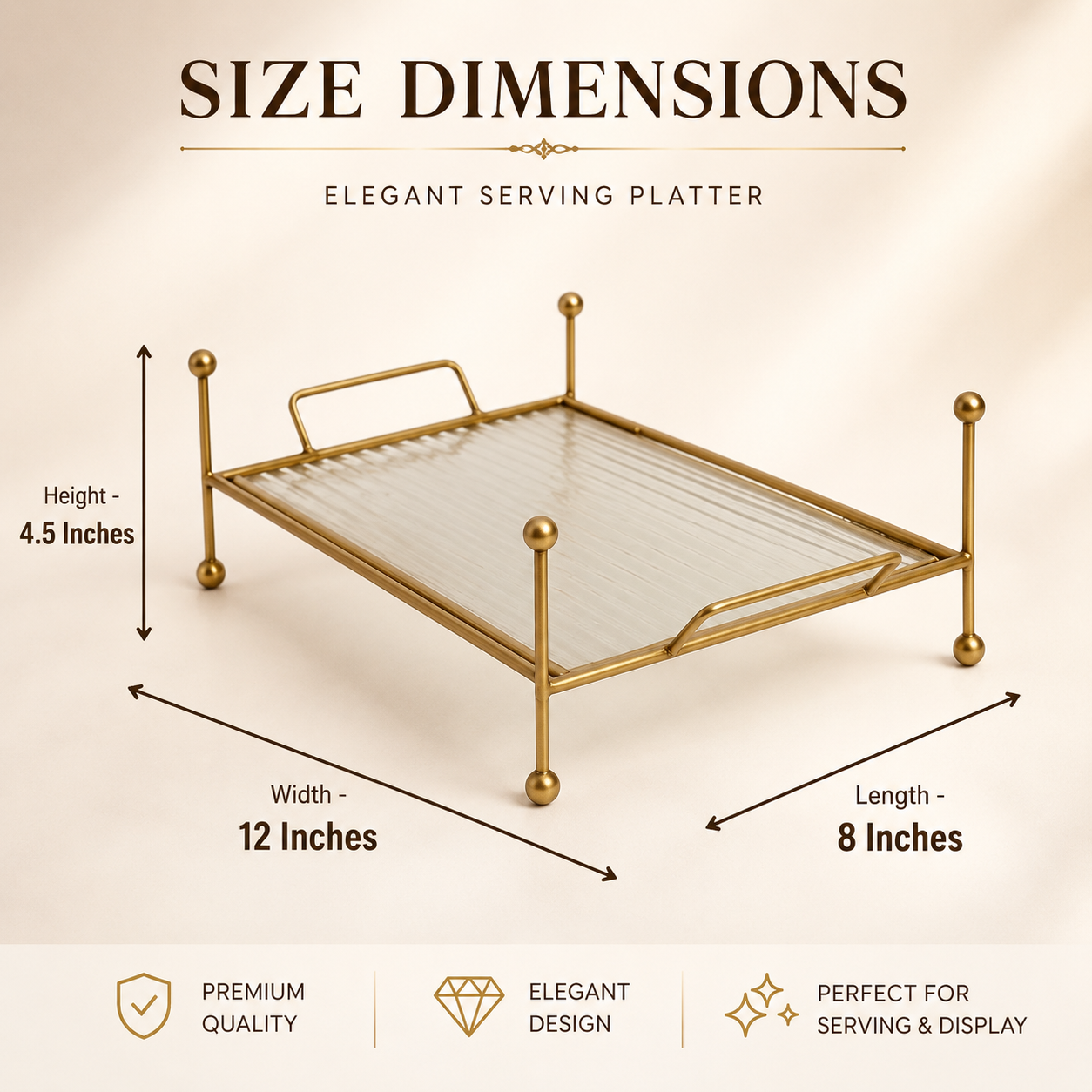 Premium Metal Serving Food Platter