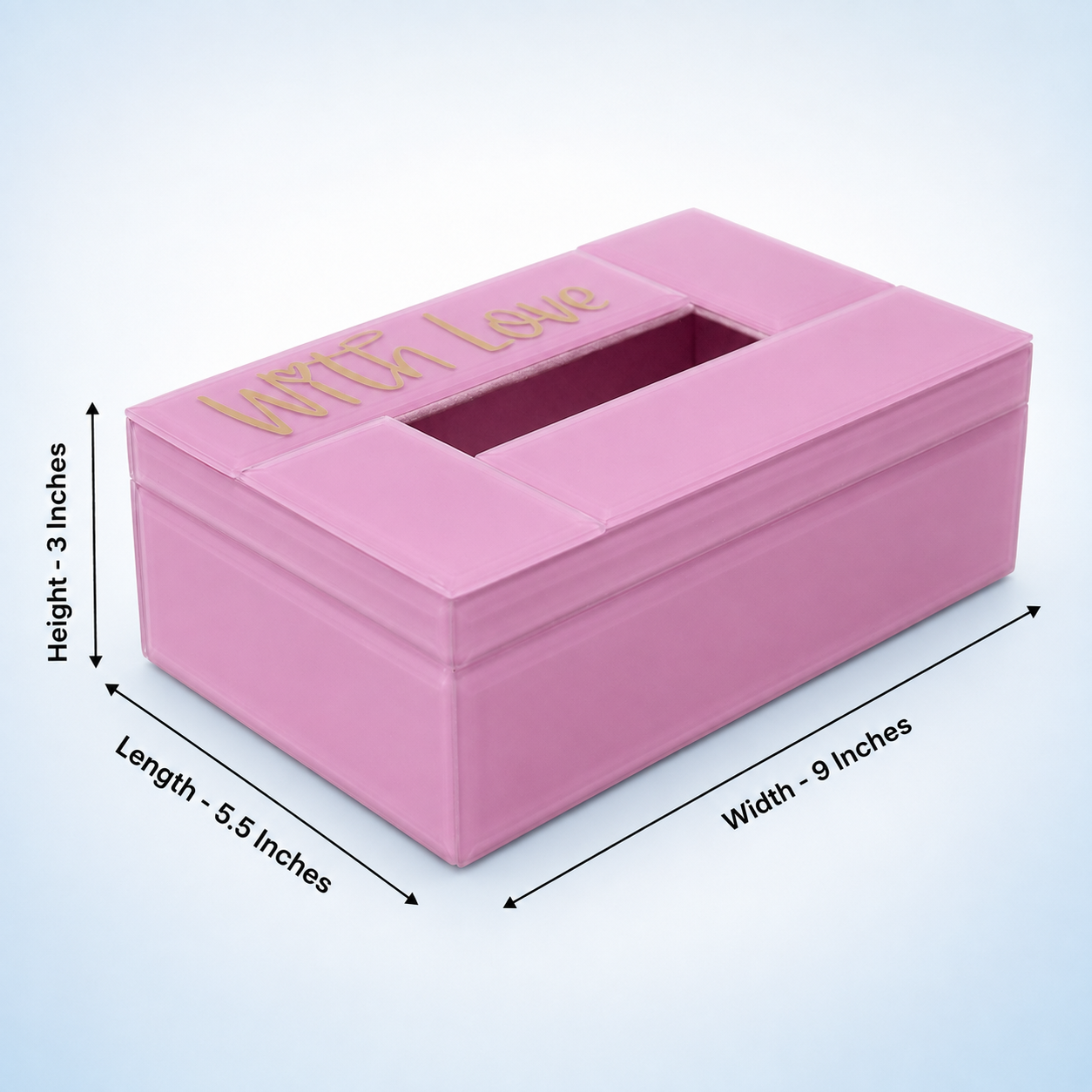 Pink Lacquered Glass Dining Tissue Box