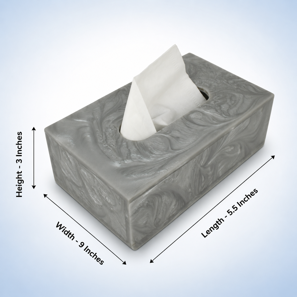 Premium Grey Resin Dining Tissue Box