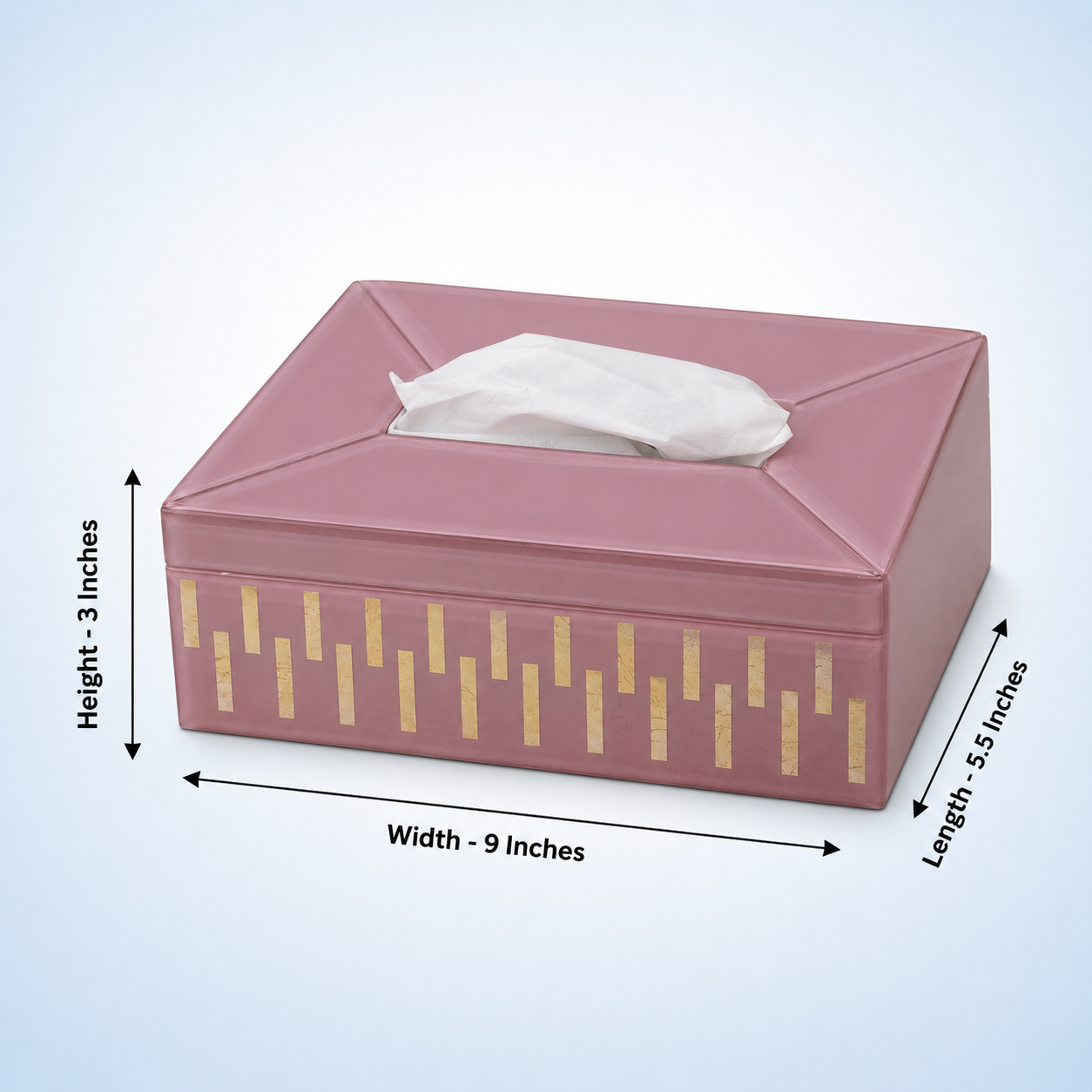 Luxury Decorative Pink Glass Dining Tissue Box