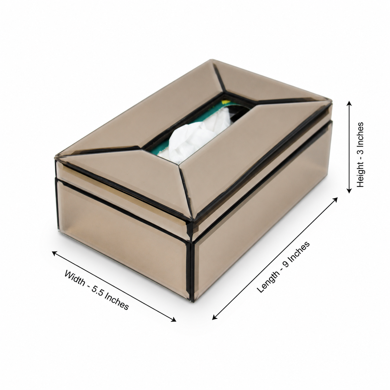 Modern Decorative Brown Glass Dining Tissue Box