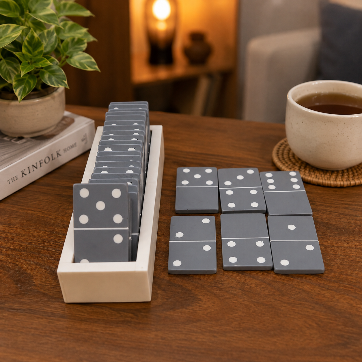  Domino Game Set with Wooden Storage Tray 