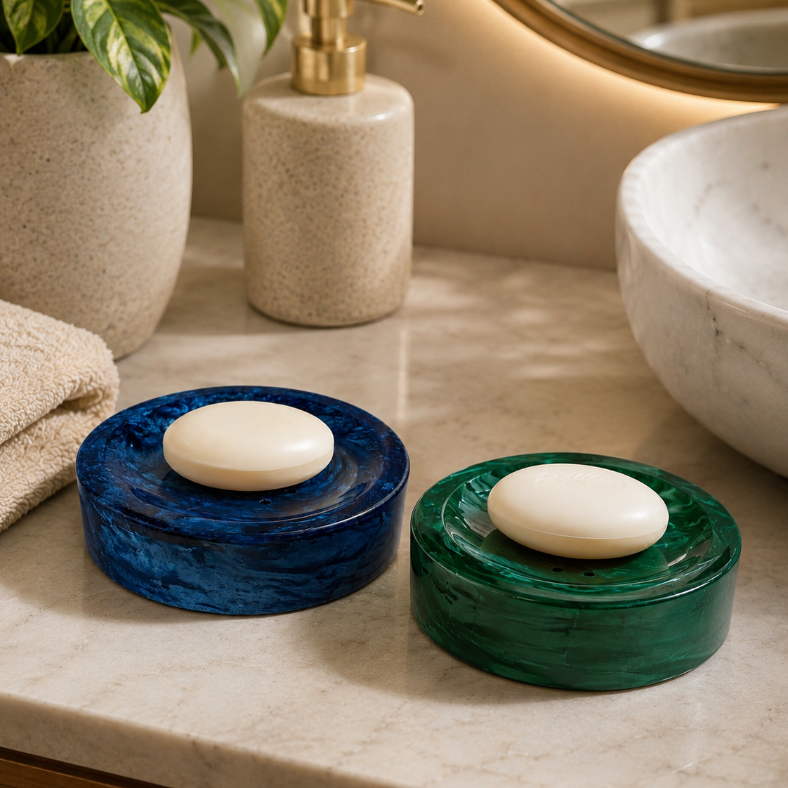 Premium Soap Dishes – Modern Bathroom Soap Holder (Set of 2)
