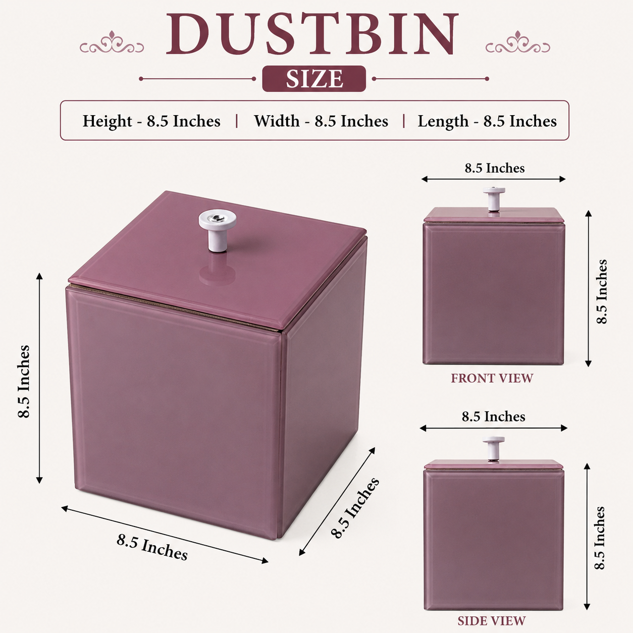 Luxury Blush Pink Decorative Bathroom Dustbin with Lid