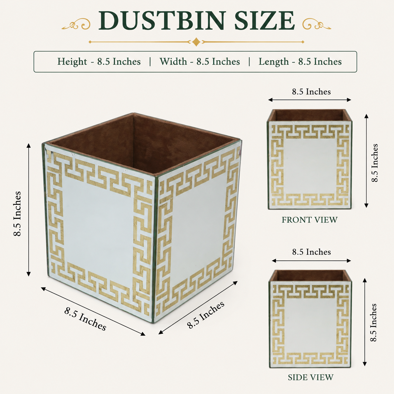 Luxury Silver Color Mirror Dustbin