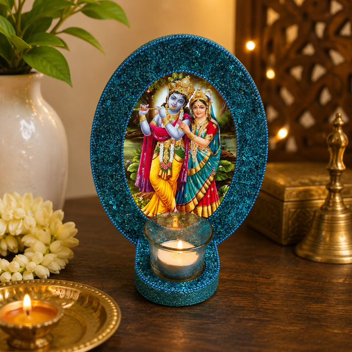Decorative Radha Krishna Tealight Candle Holder