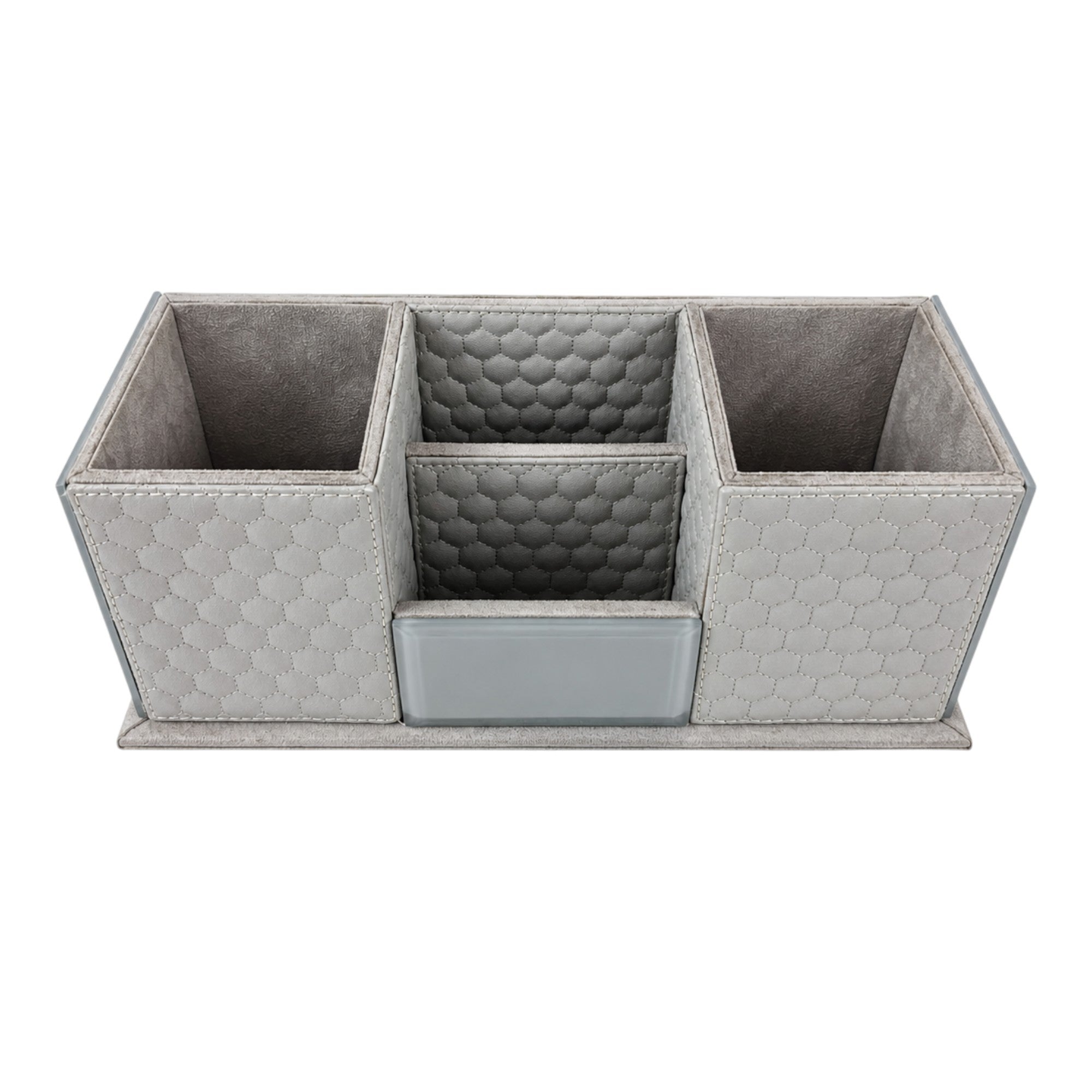 Premium Leather Desk Organizer – Multi-Compartment Office Supplies Holder