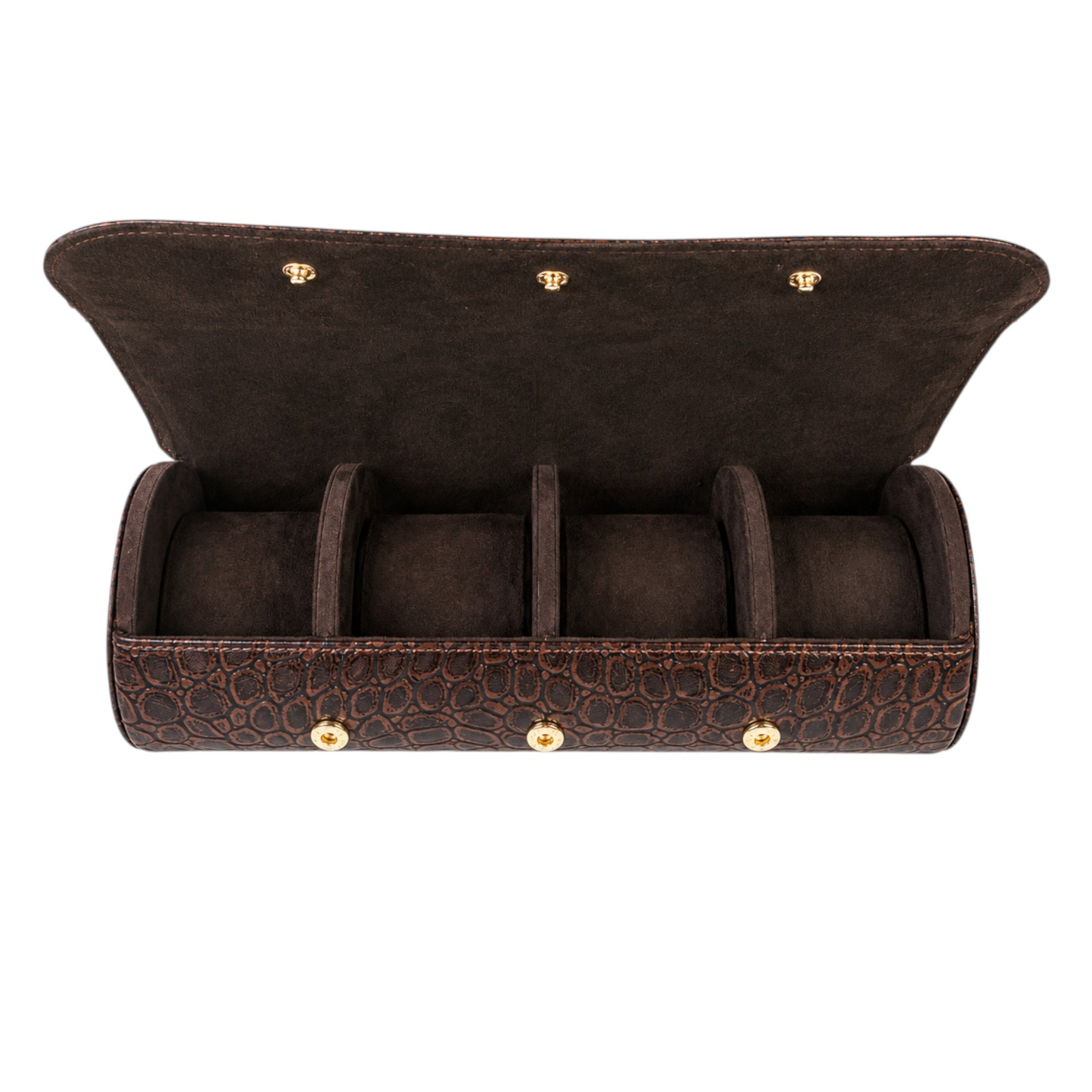 Premium 4-Slot Watch Storage Case – Luxury Faux Leather Watch Organizer Box