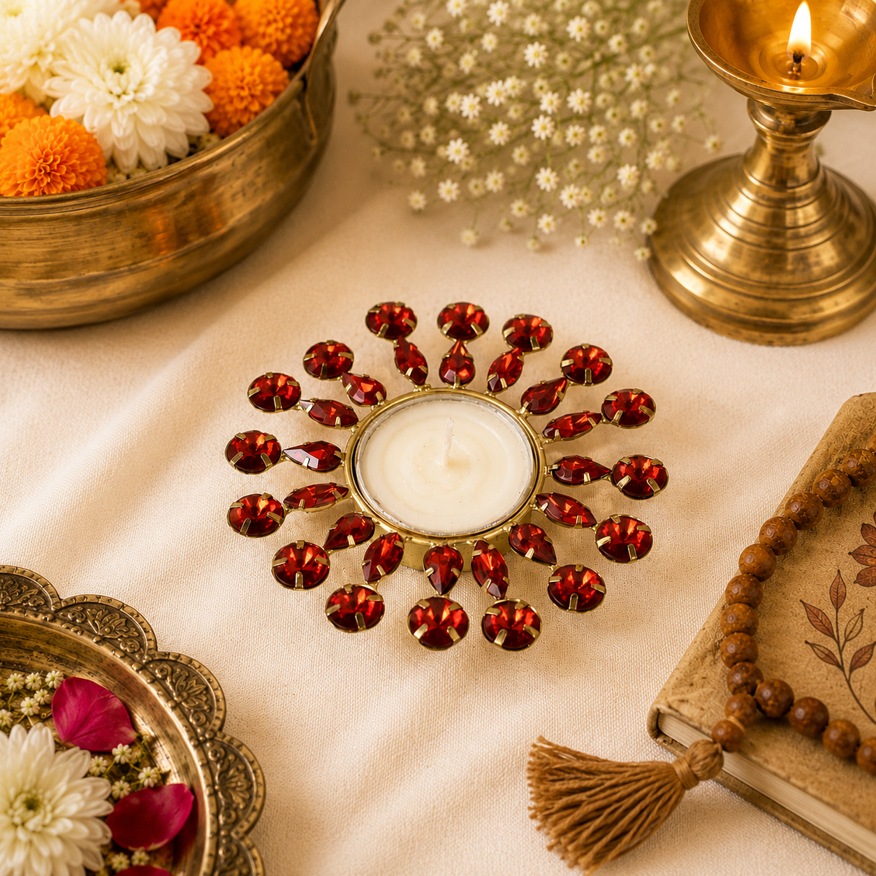 Jewelled Single Decorative T-Light