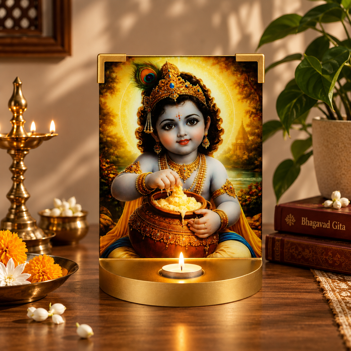 Lord Kanha Tabletop with T-light for Janmashtami