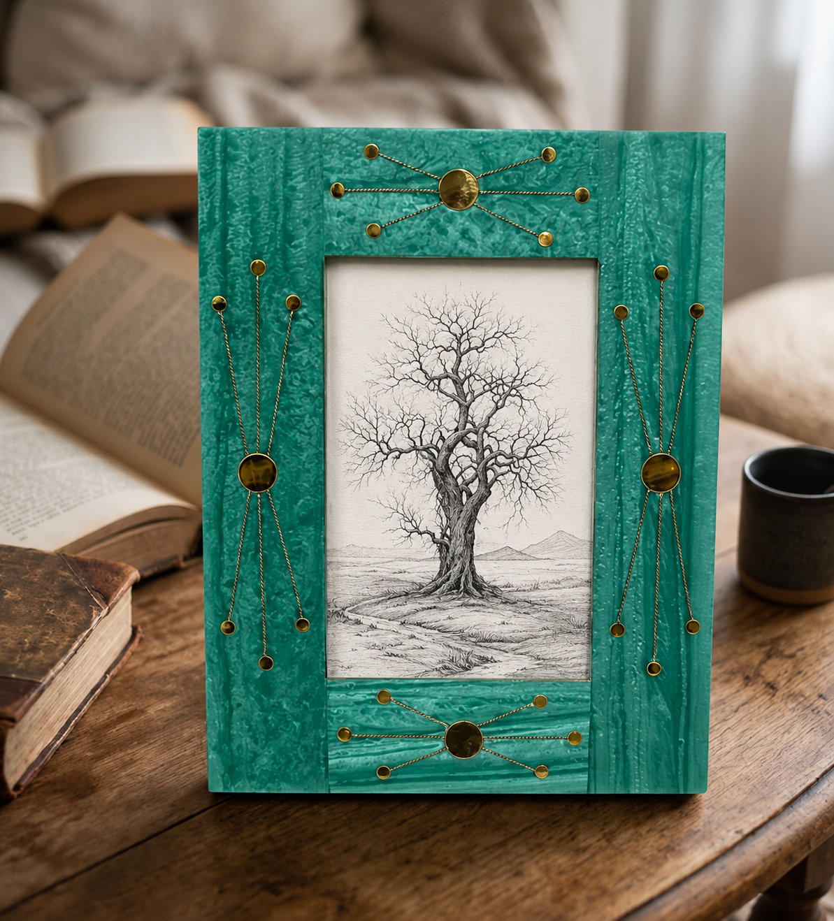 Artisan Bone Inlay Photo Frame 
