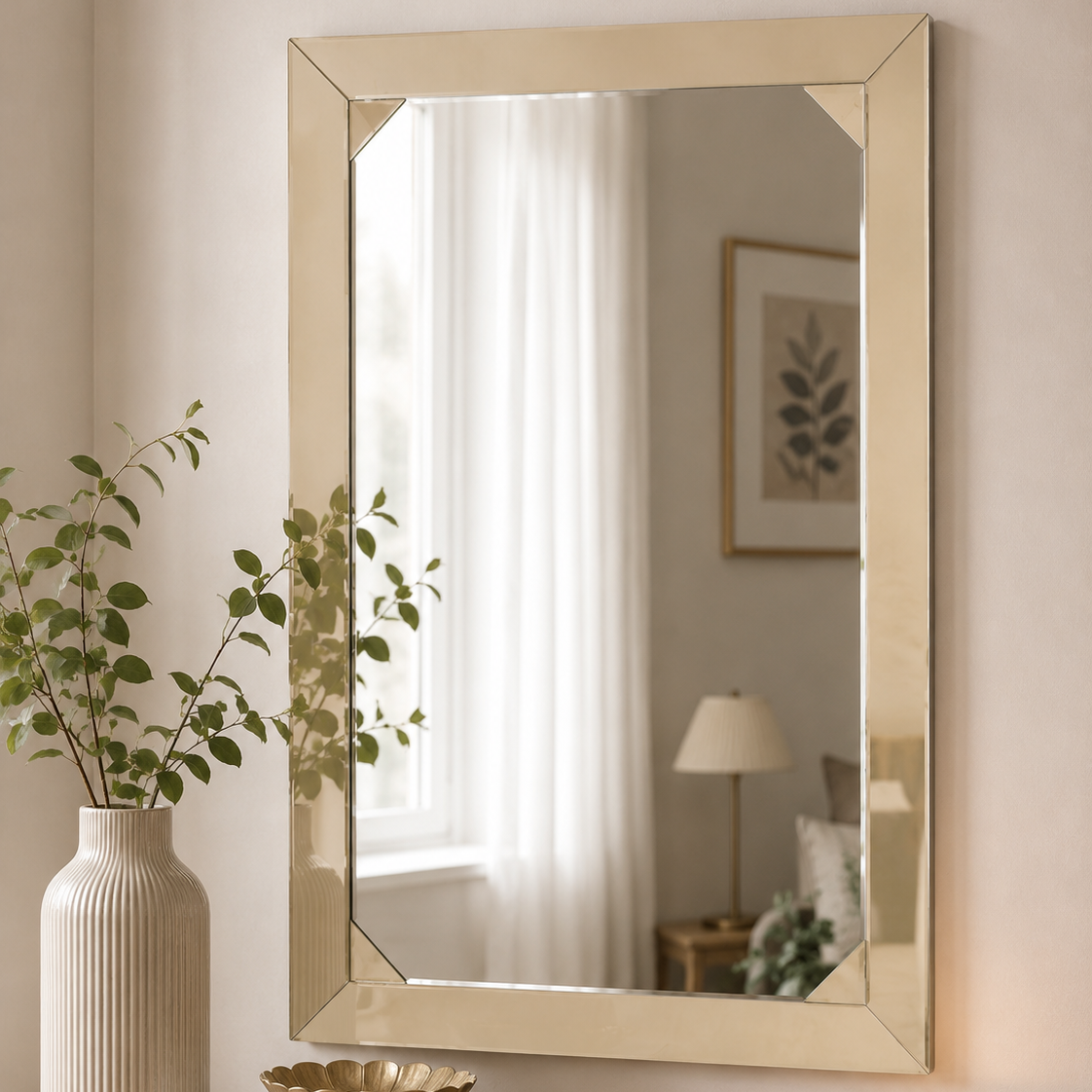 Gold Rectangular Mirror – Timeless Elegant Wall Décor