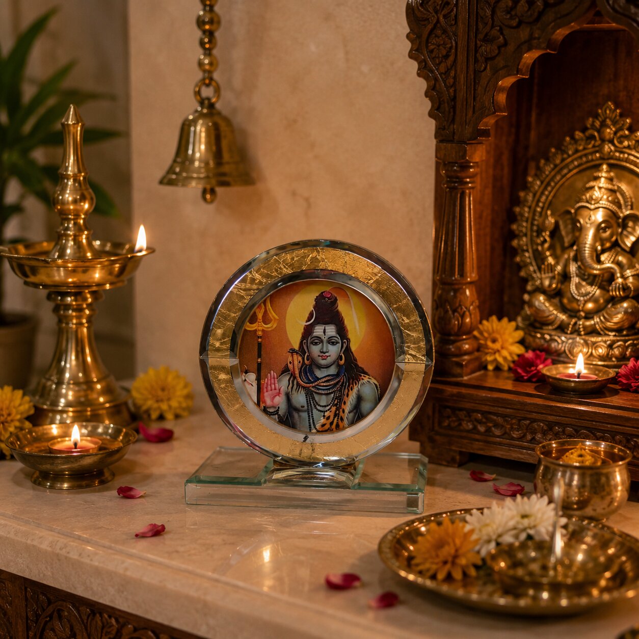 Divine Lord Shiva Crystal Photo Frame