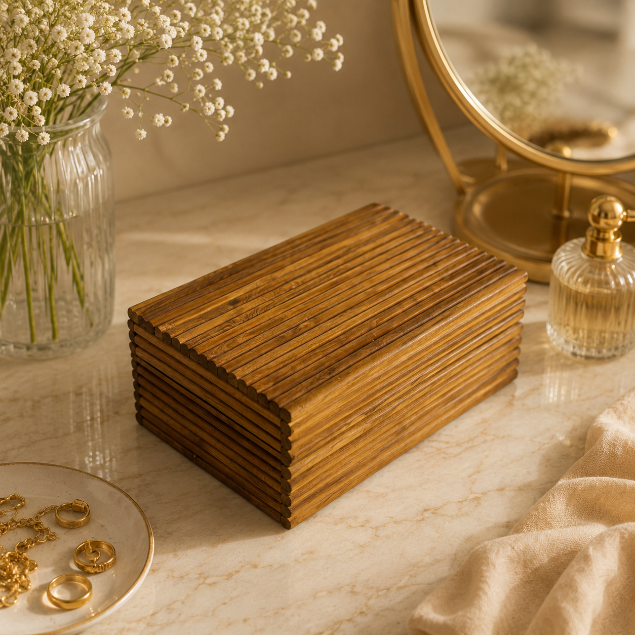 Wooden Storage Box with Lid