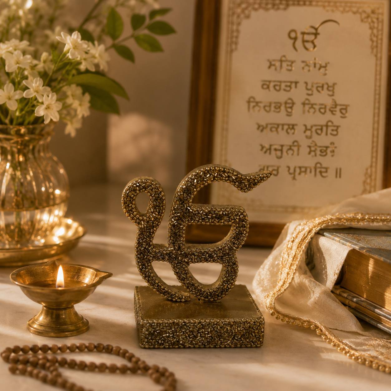 Handcrafted Ik Onkar Decorative Showpiece for Home & Temple Décor