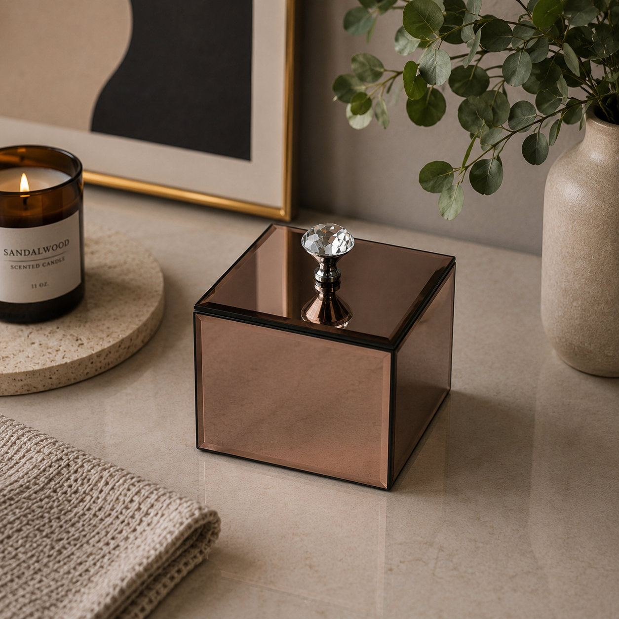 Luxury Storage Box with Crystal Knob