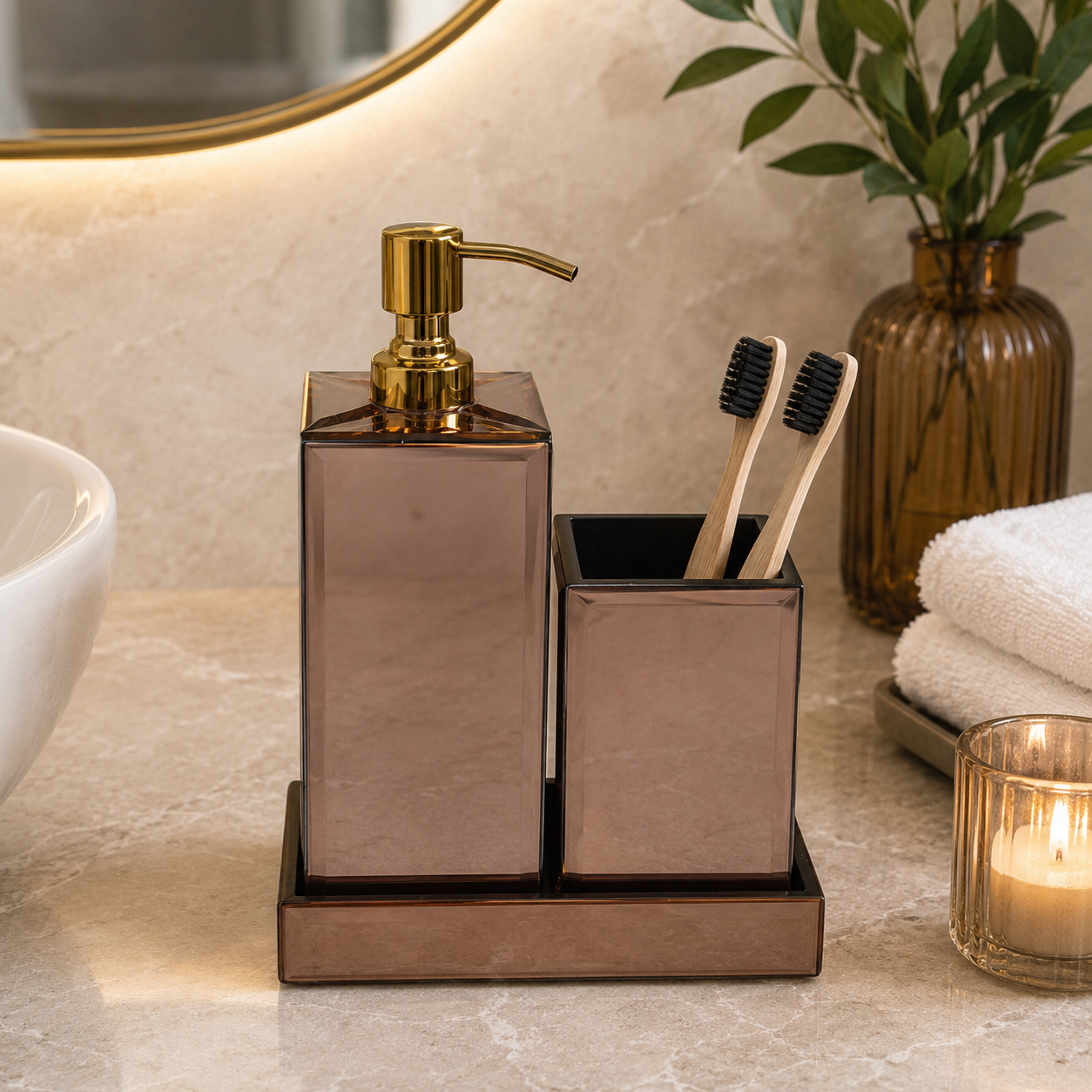 Luxury Bathroom Accessory Set with Soap Dispenser