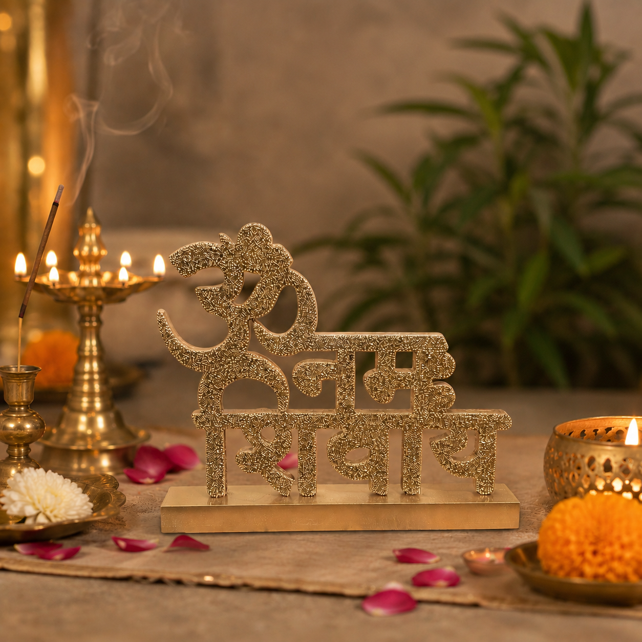 Om Namah Shivaya Decorative Table Accent – Spiritual Home Décor