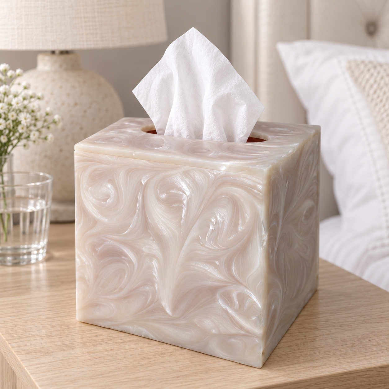 Luxury Resin Square Tissue Box Holder