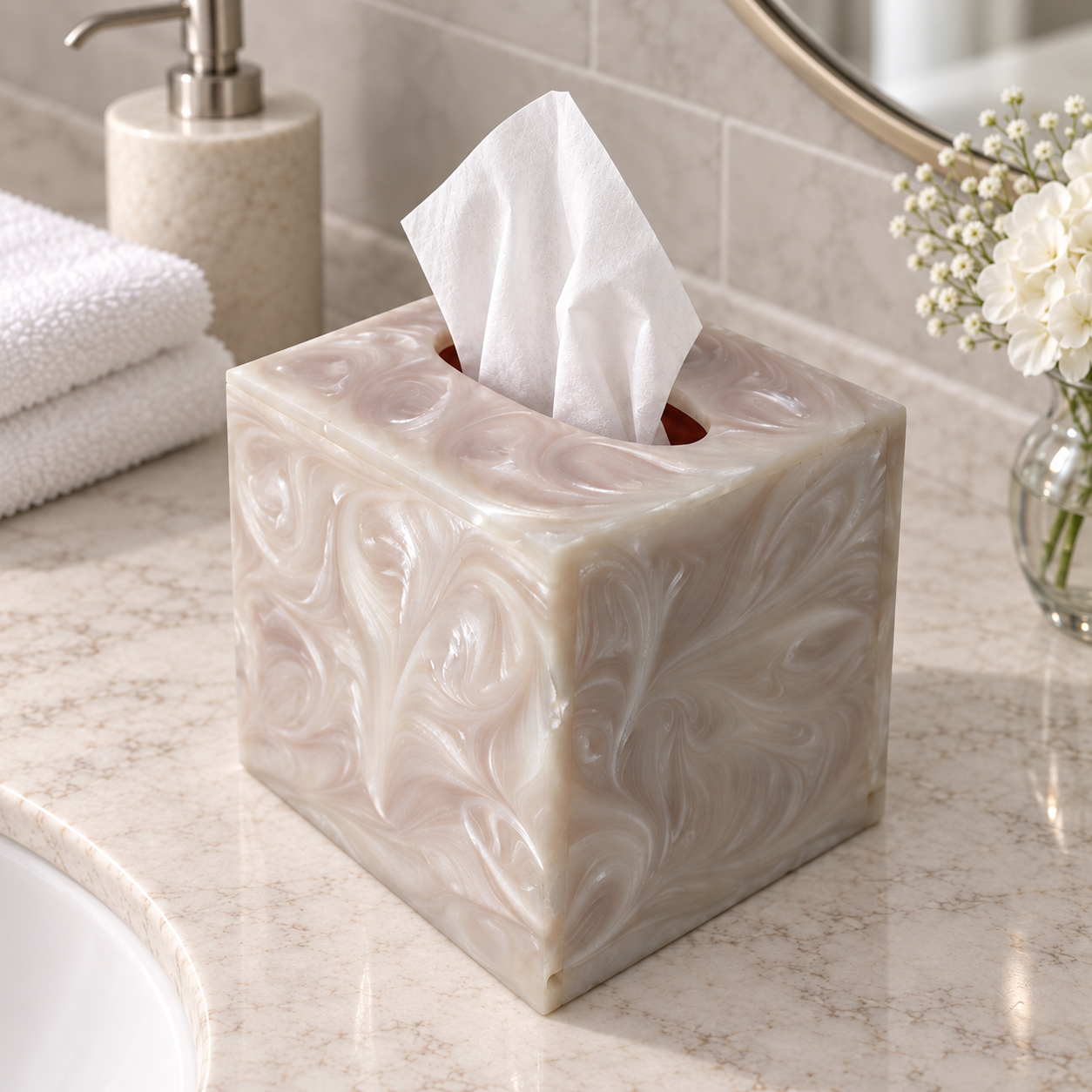  Luxury Resin Square Tissue Box Holder 