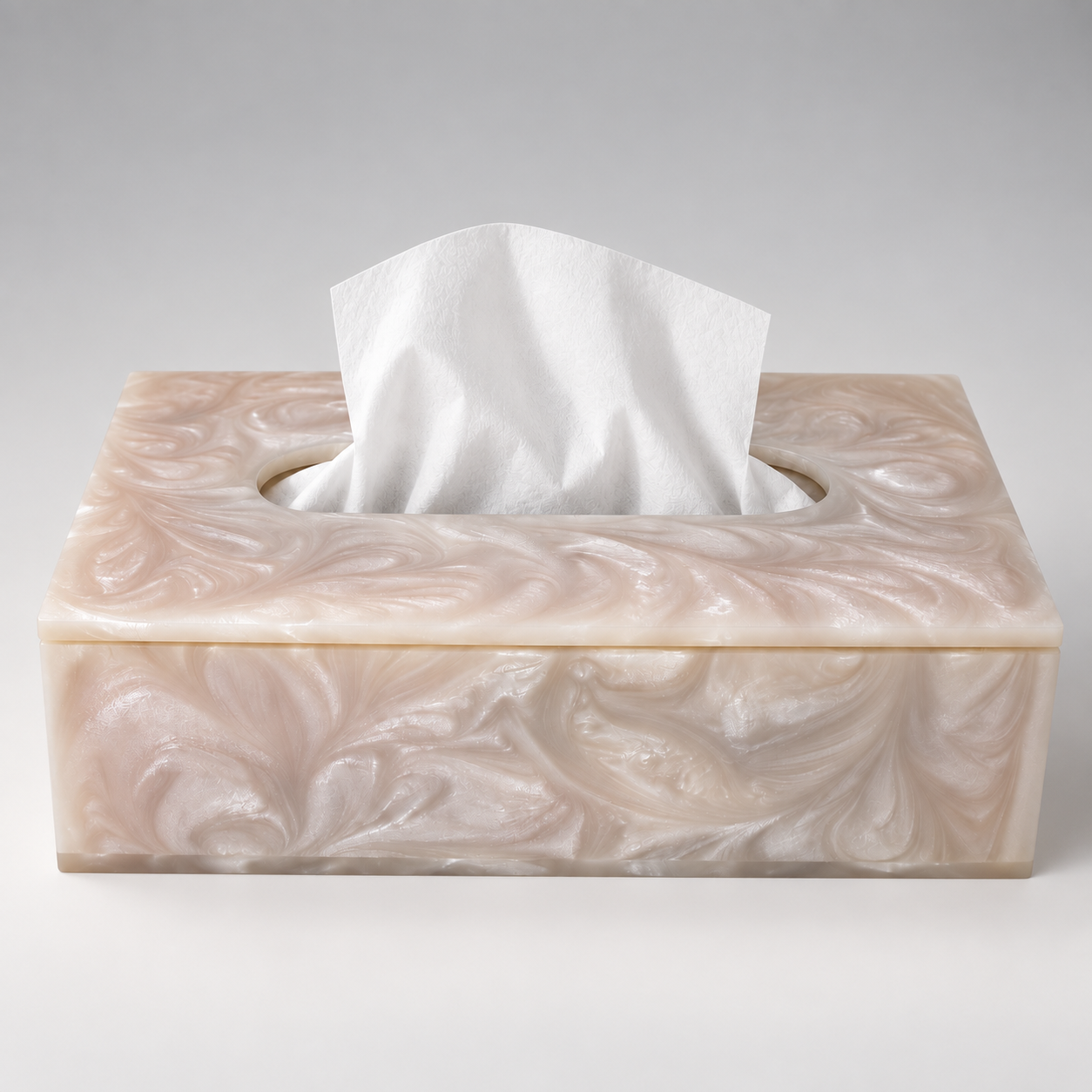 Premium Ivory Resin Dining Tissue Box