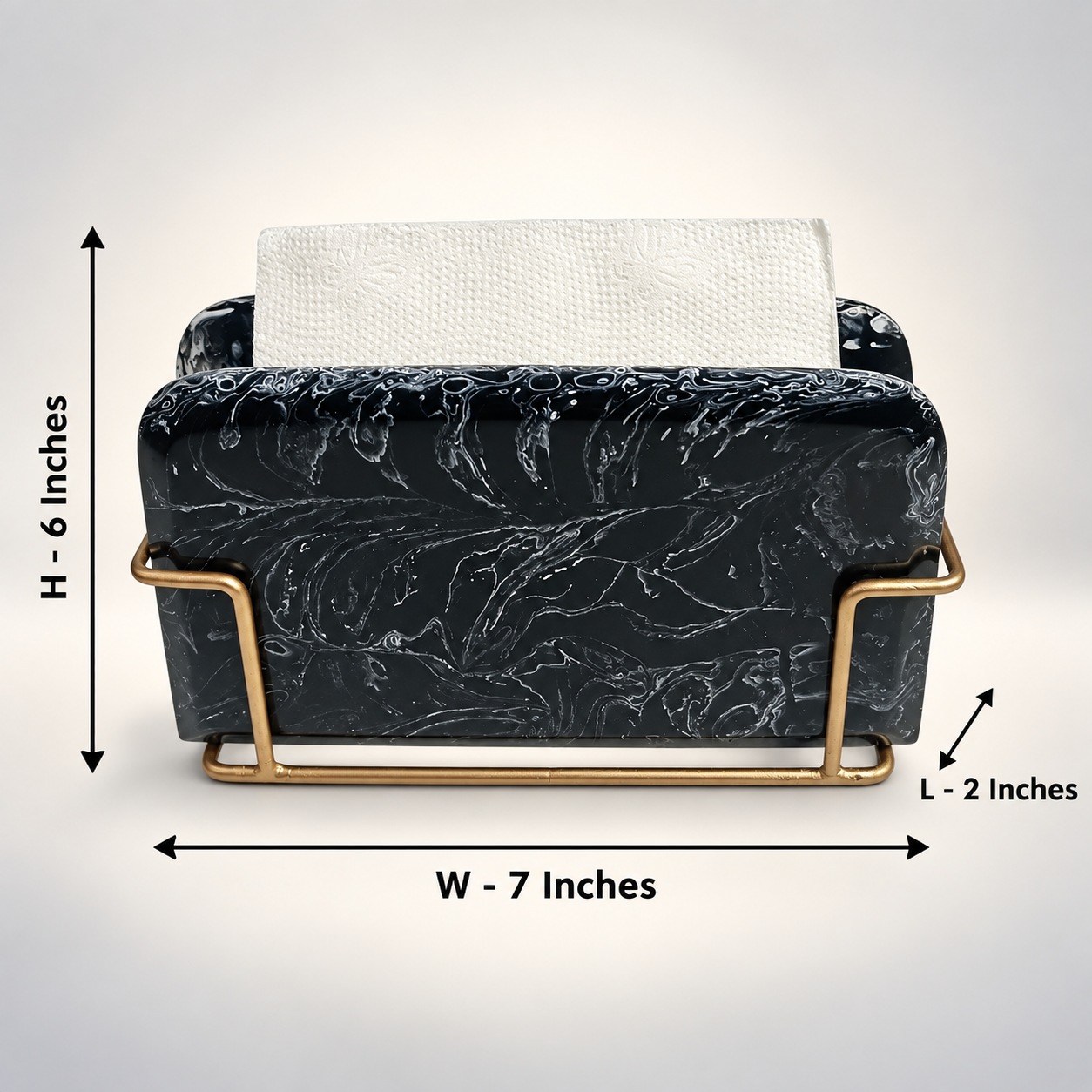 Premium Black Tissue Holder