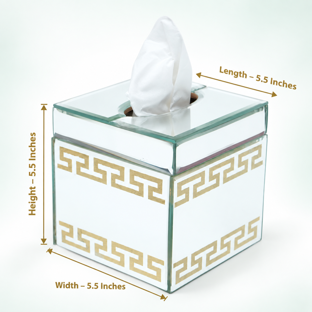 Designer Silver Gold Square Tissue Box for Modern Bathrooms