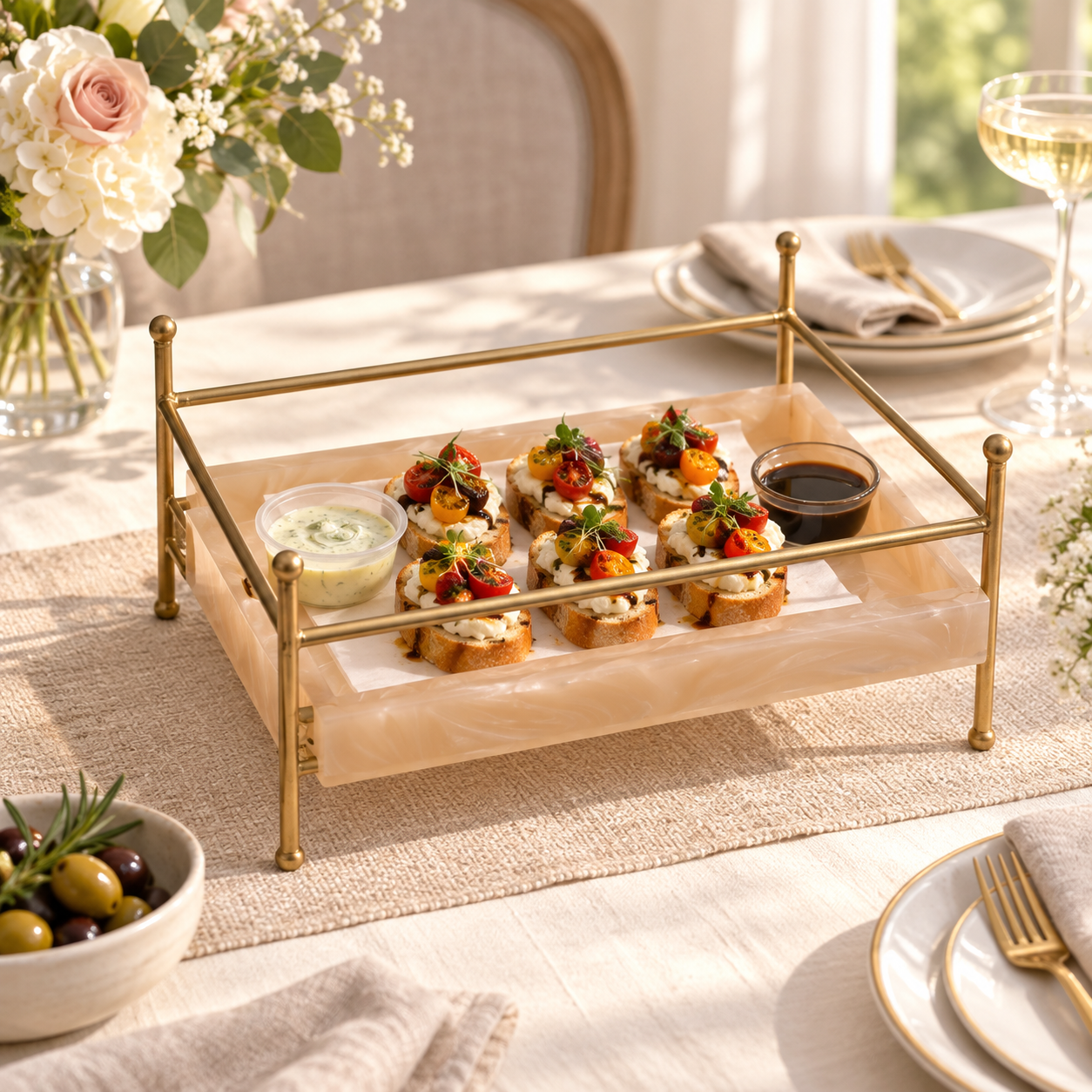 Premium Metal Serving Food Platter