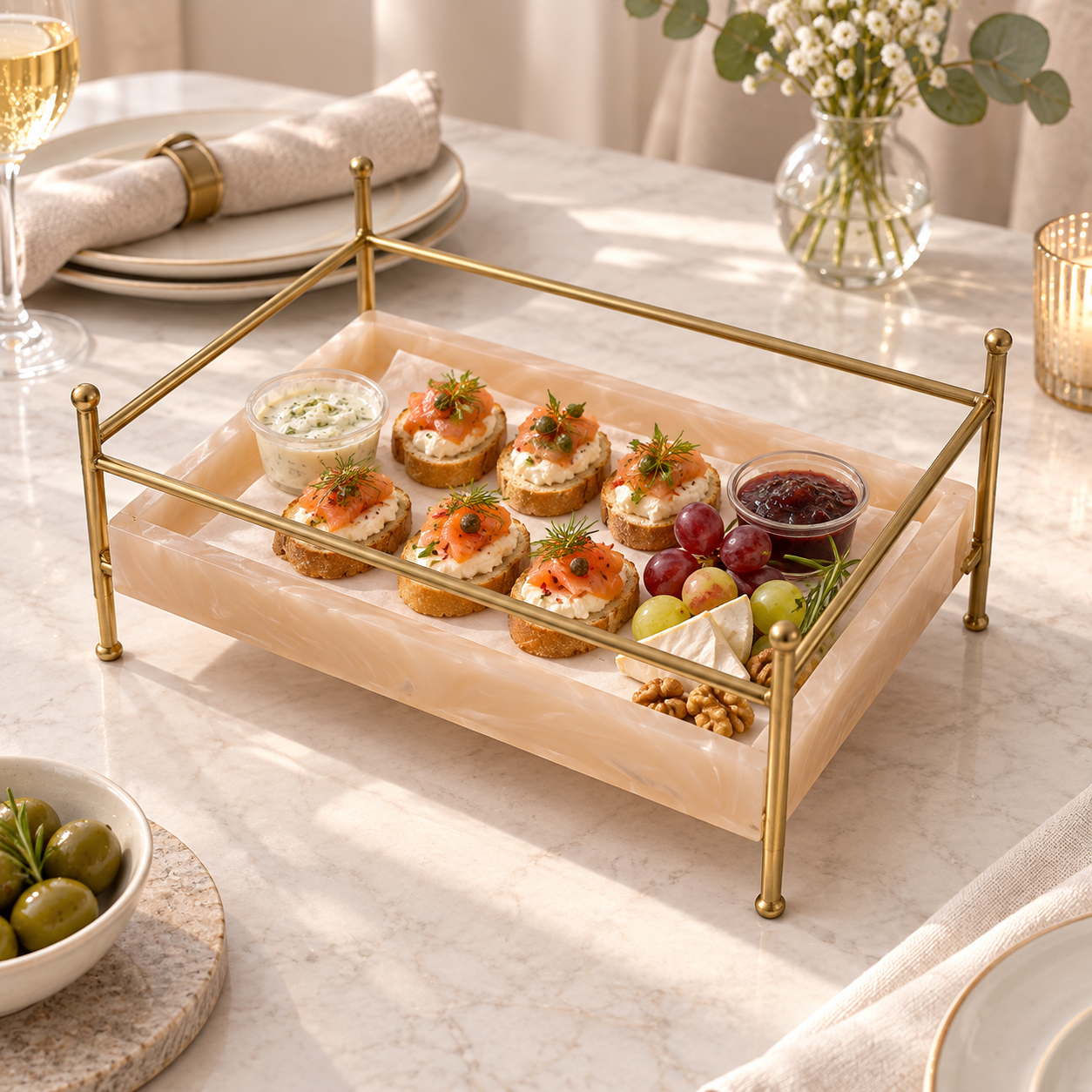  Premium Metal Serving Food Platter 