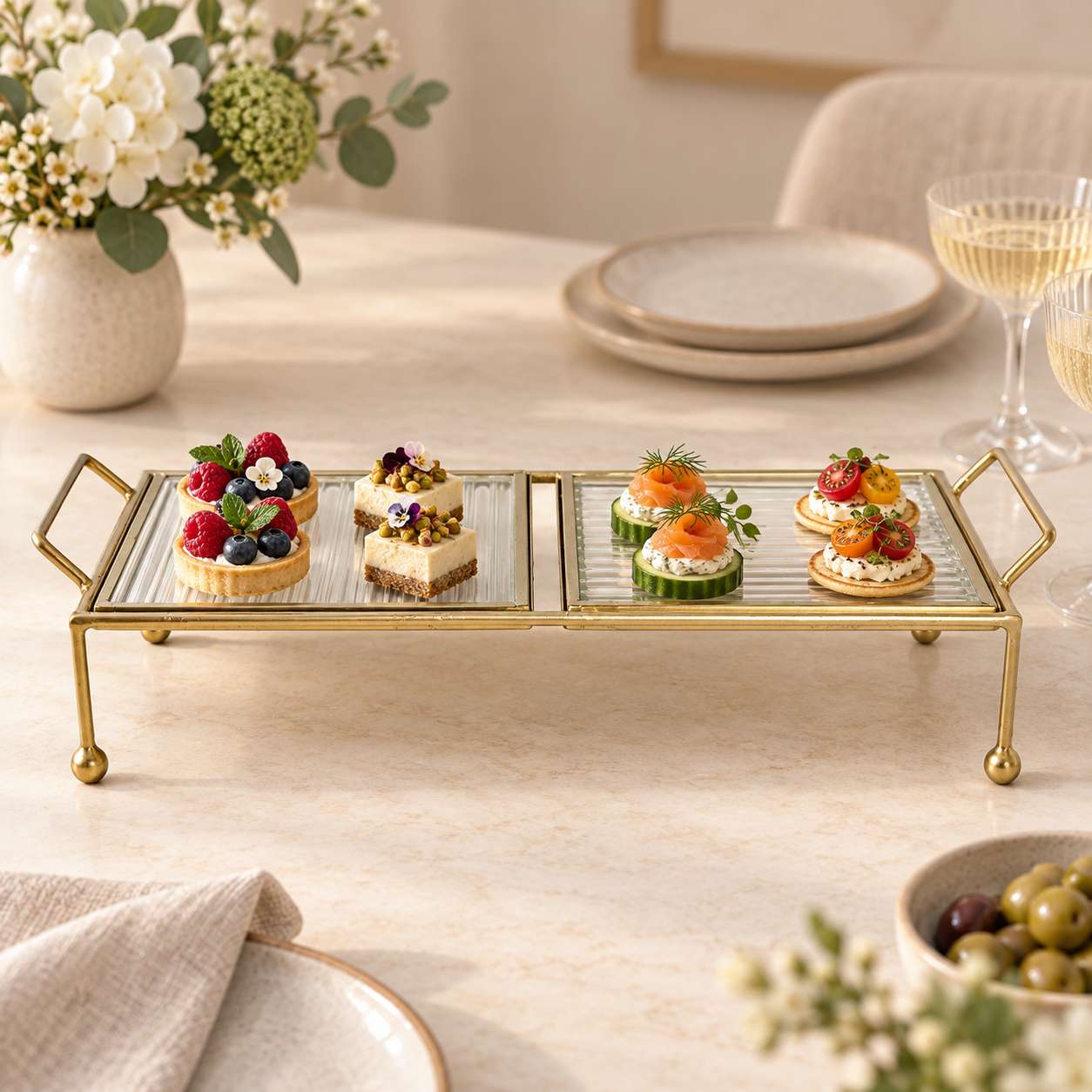 Premium Metal Serving Food Platter