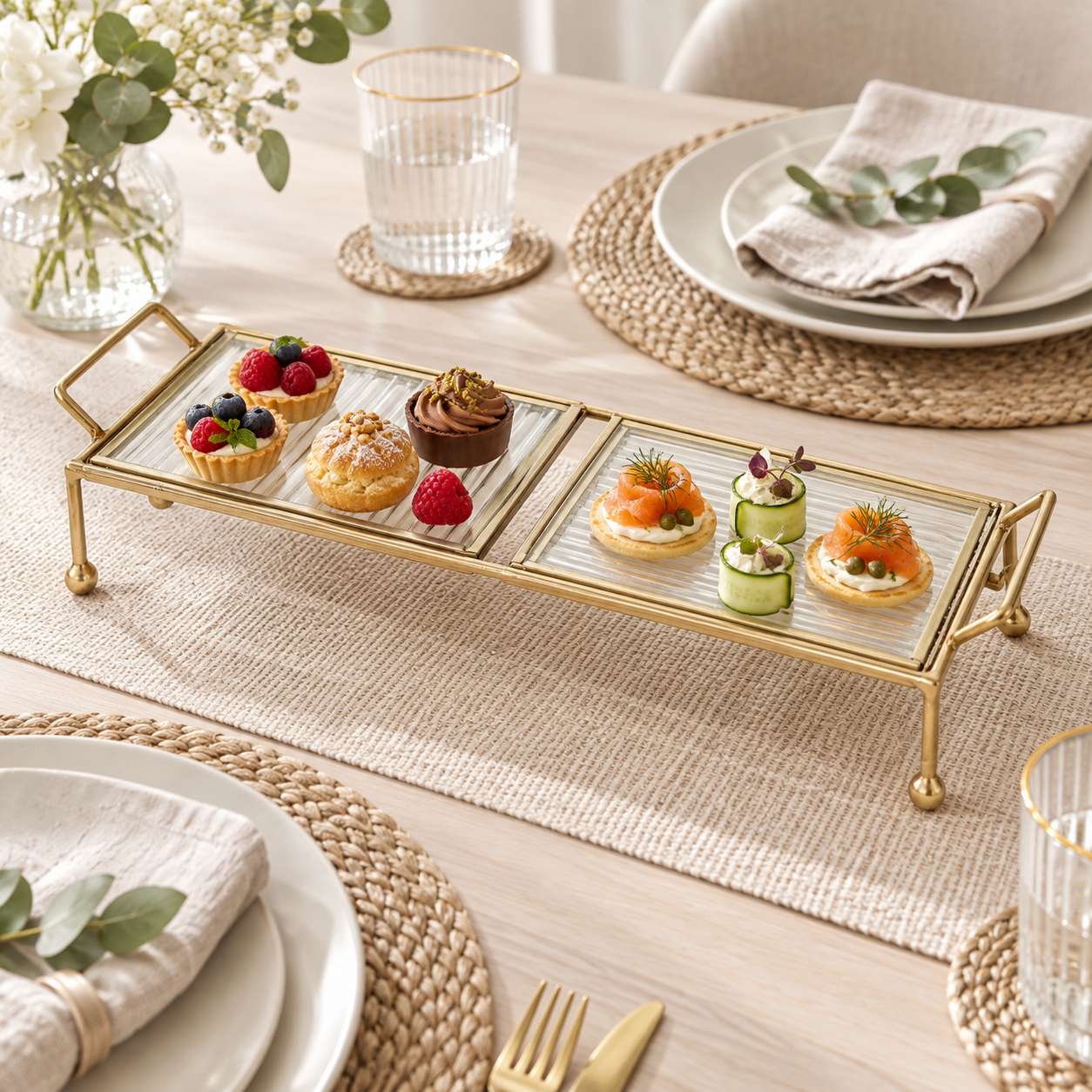  Premium Metal Serving Food Platter 