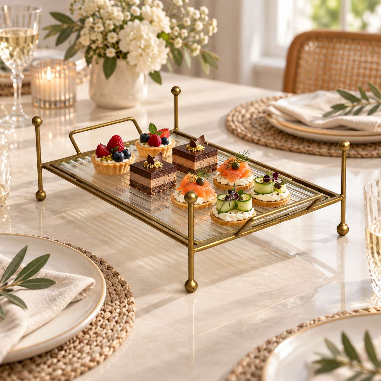 Premium Metal Serving Food Platter 