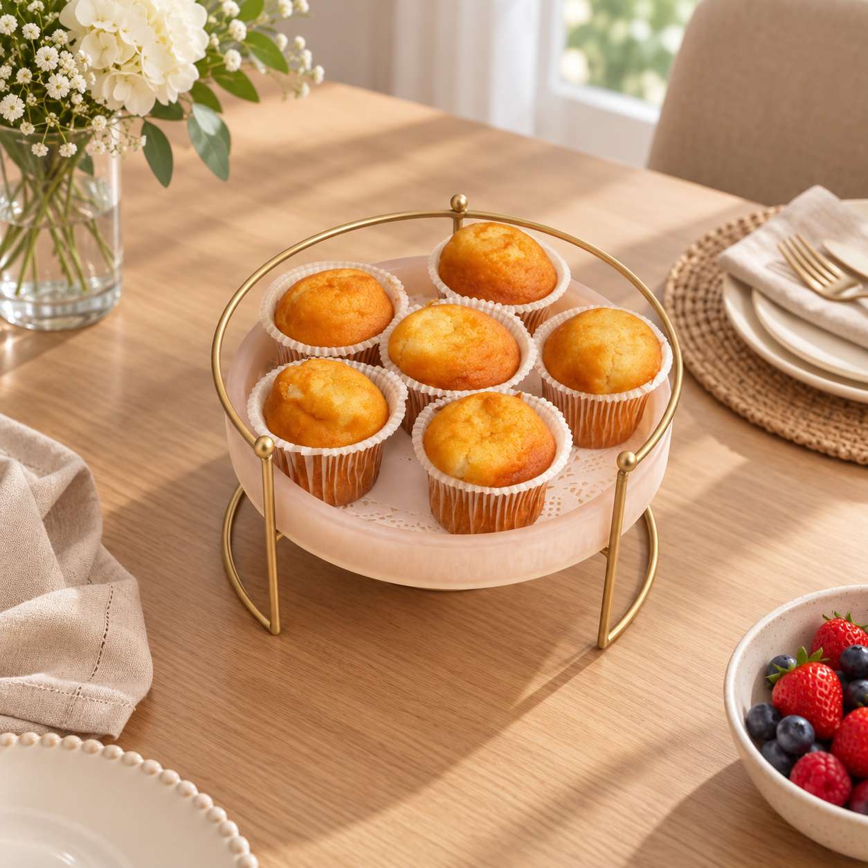 Metal Serving Food Platter With Ivory Tray