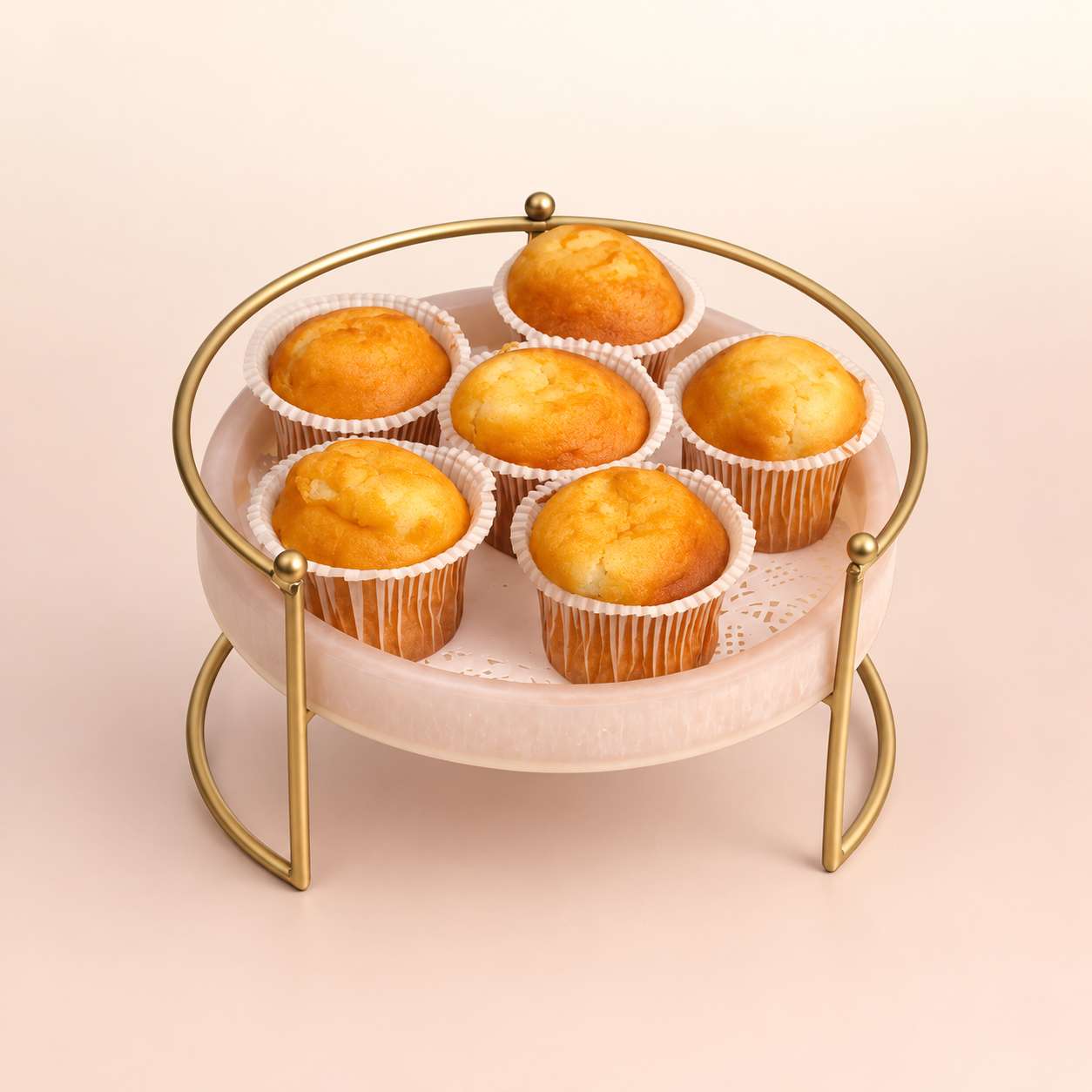  Metal Serving Food Platter With Ivory Tray 