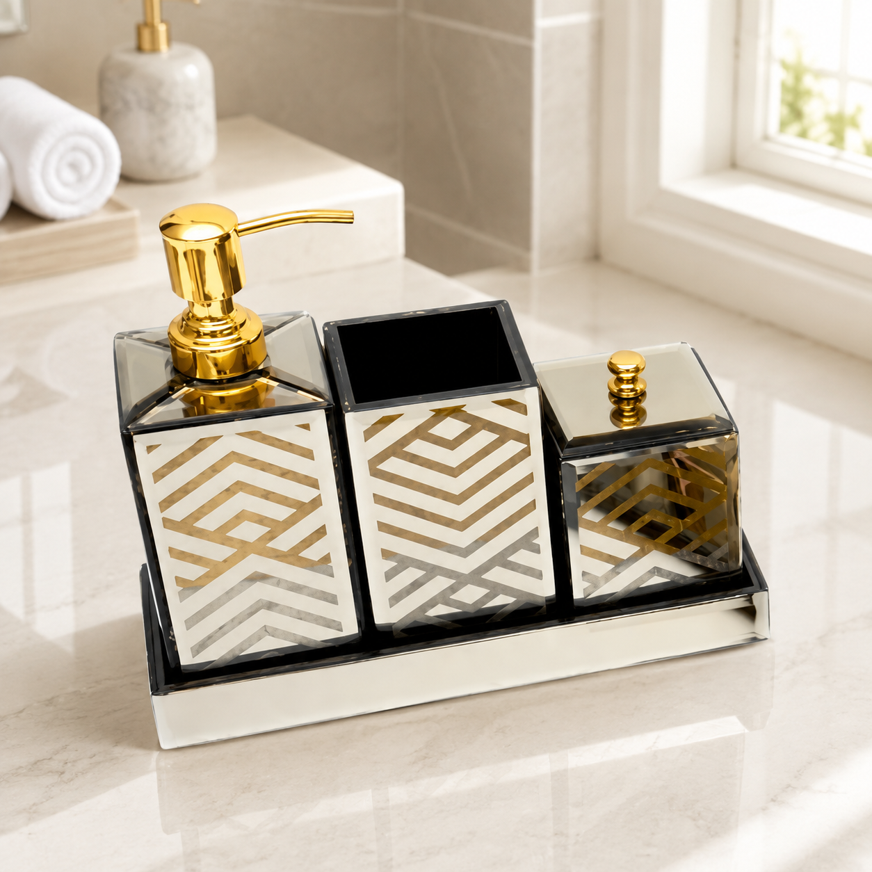  4-Pieces Modern Bathroom Accessory Set 