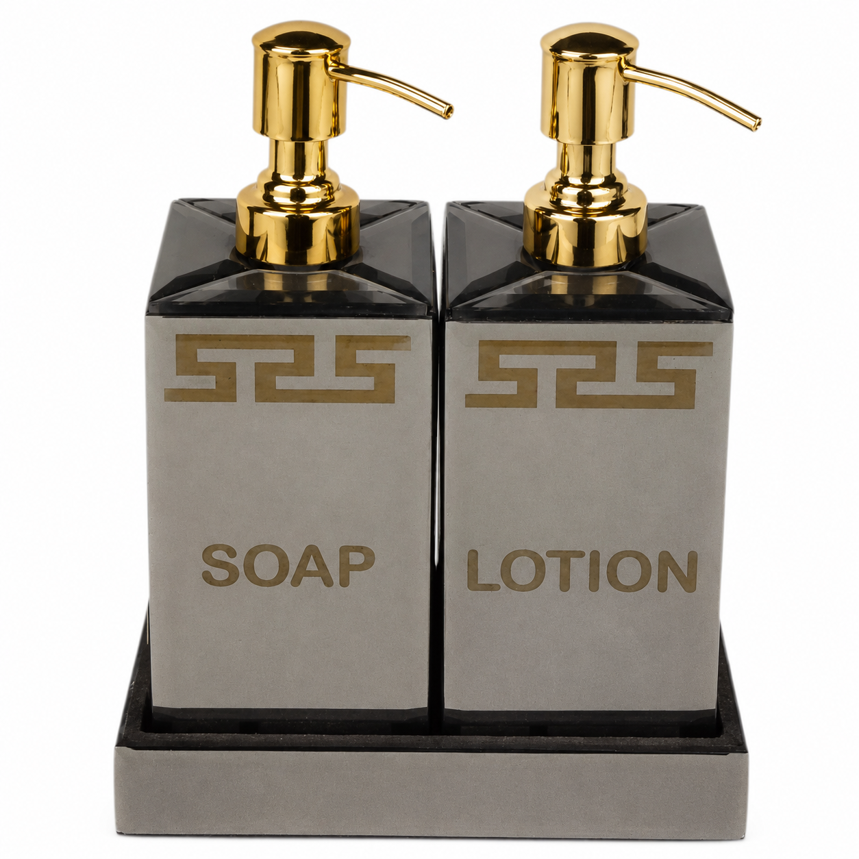  Three-Piece Lotion and Soap Dispenser Set In Greek Design for Modern Bathrooms 