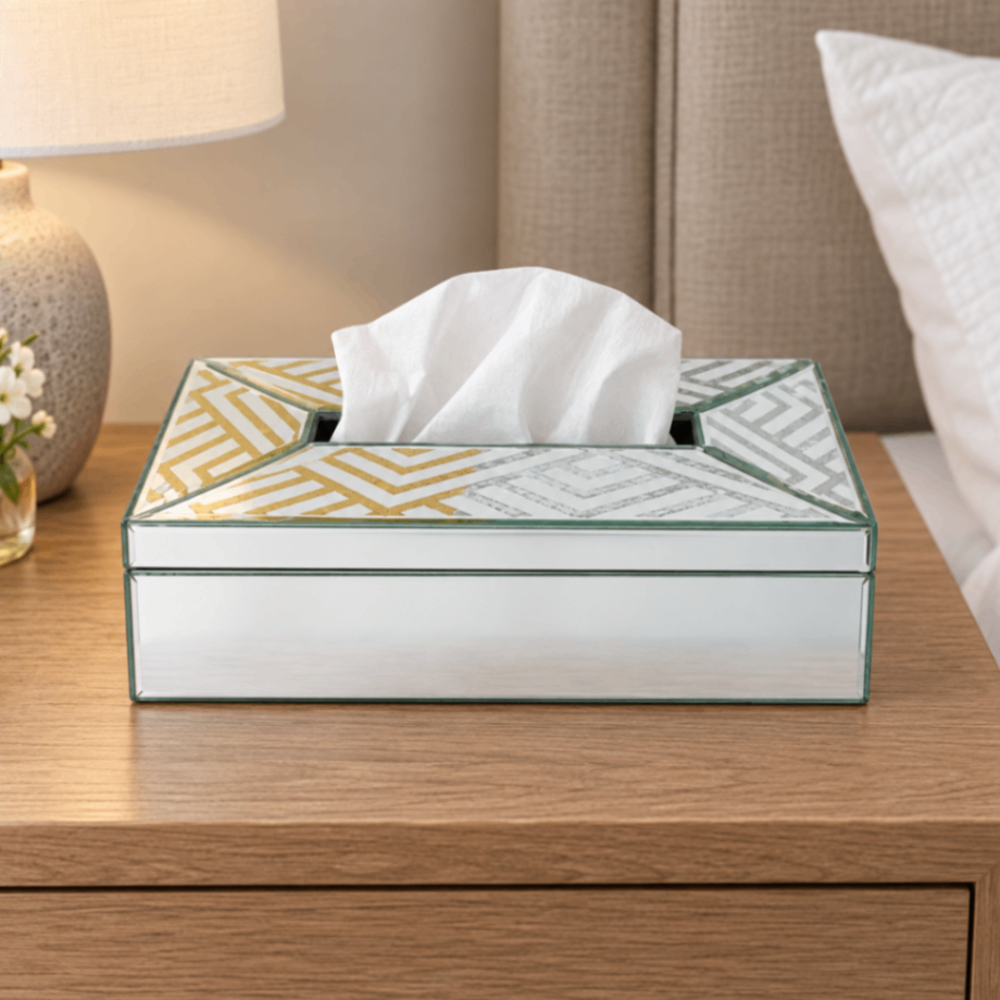 Luxury Decorative Glass Dining Tissue Box