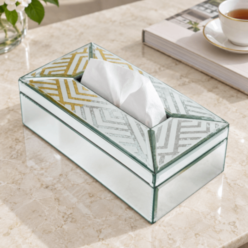 Luxury Decorative Glass Dining Tissue Box