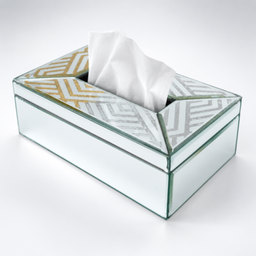 Luxury Decorative Glass Dining Tissue Box