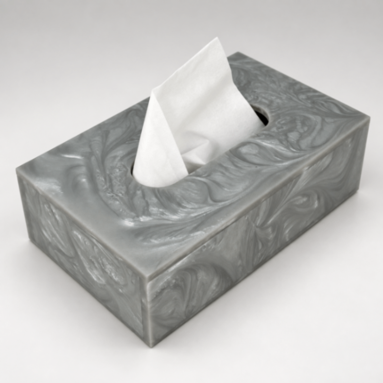 Premium Grey Resin Dining Tissue Box