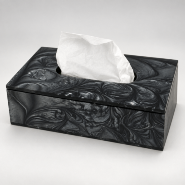 Luxury Black Resin Dining Tissue Box