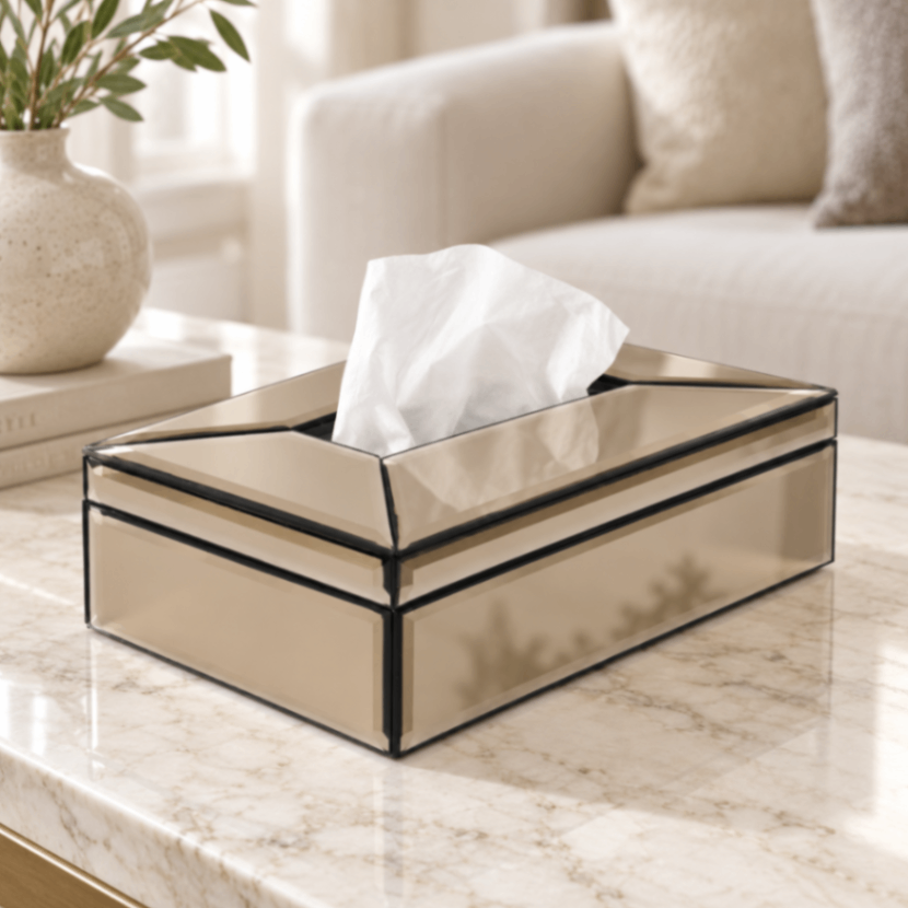 Modern Decorative Brown Glass Dining Tissue Box