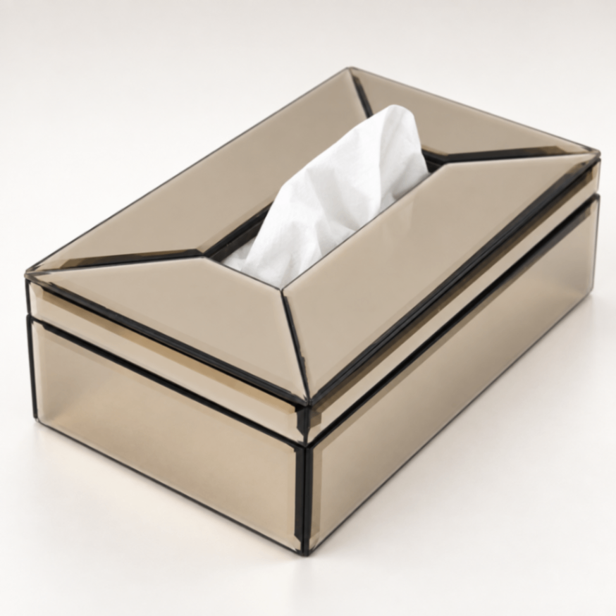 Modern Decorative Brown Glass Dining Tissue Box
