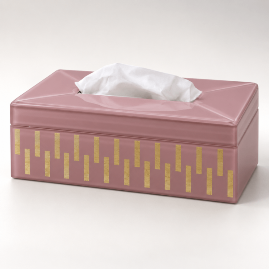  Luxury Decorative Pink Glass Dining Tissue Box 