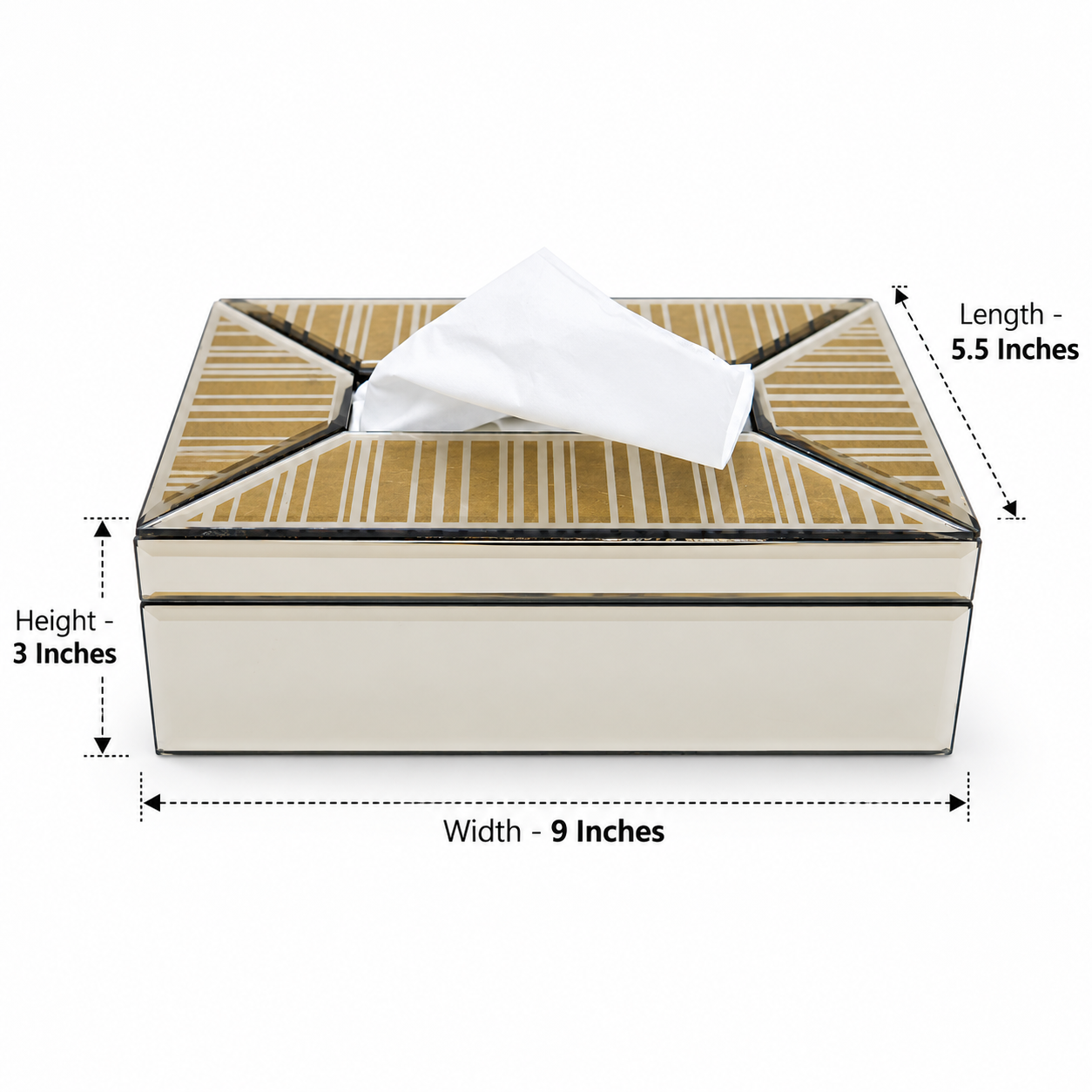 Luxury Decorative Brown Glass Dining Tissue Box