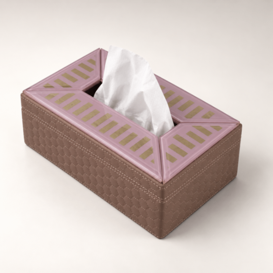  Luxury Pink Designer Letherite Dining Tissue Box 