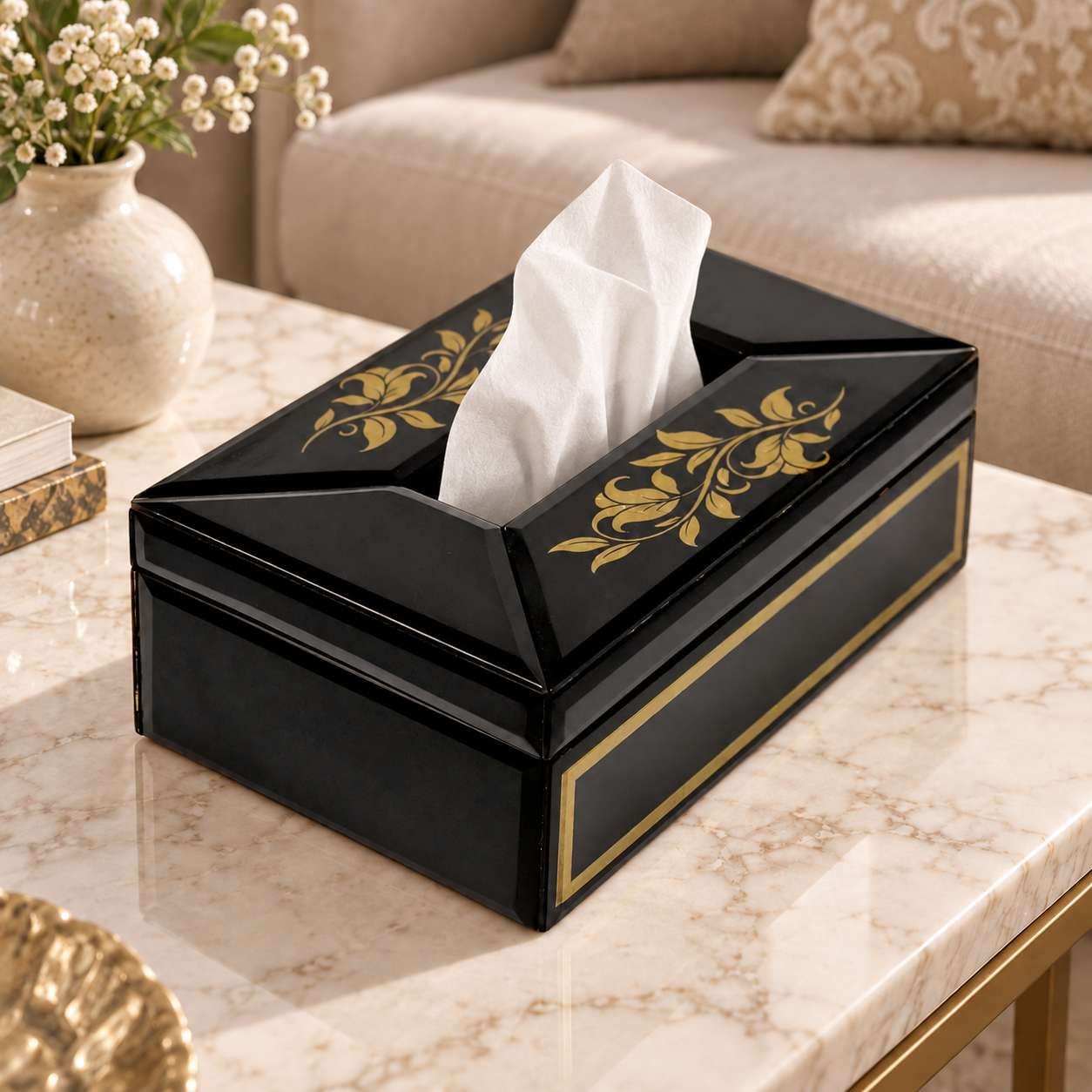  Luxury Lilly Designer Glass Dining Tissue Box 