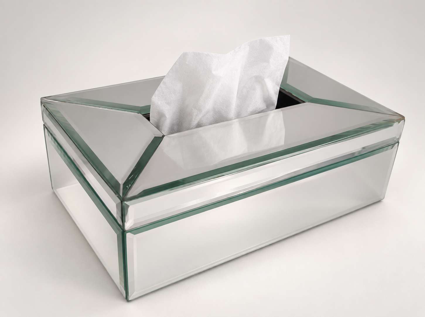 Luxury Silver Glass Dining Tissue Box